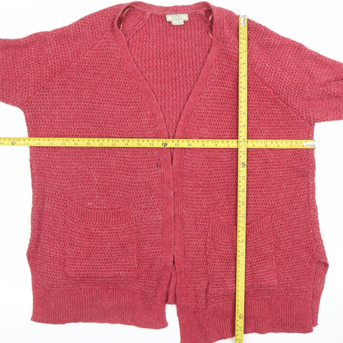 Fat Face Women’s Pink Chunky Knit V-Neck Cardigan Size 12