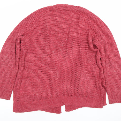 Fat Face Women’s Pink Chunky Knit V-Neck Cardigan Size 12