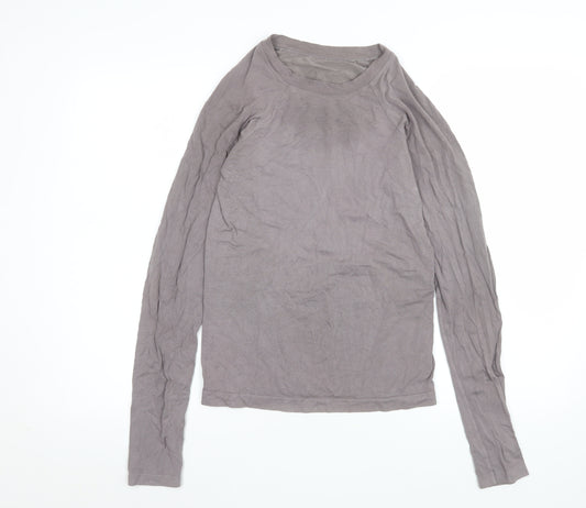 Sweaty Betty Womens Grey Slim Fit Long Sleeve Active Top M