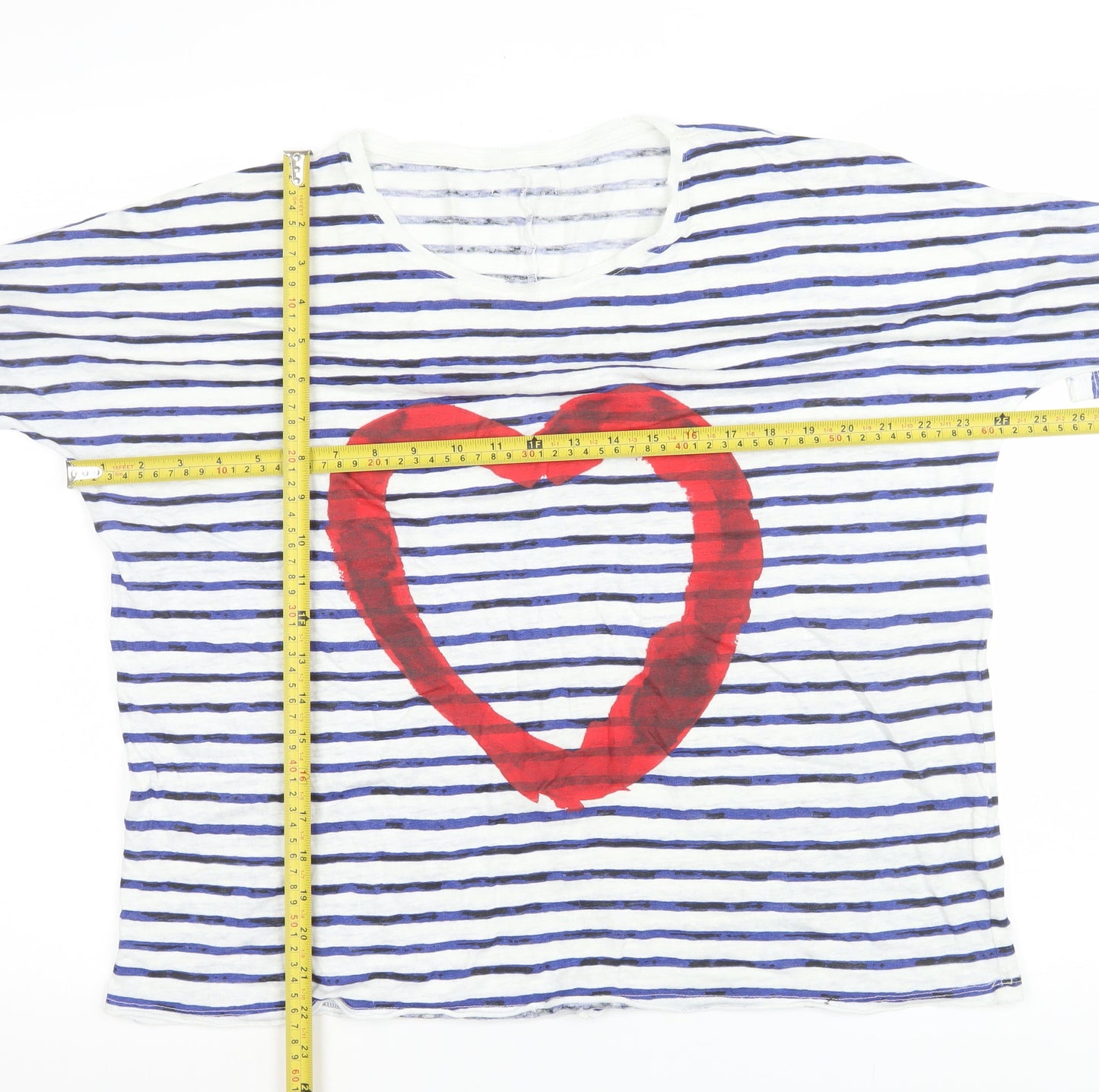 The Hip Tee Womens Multicoloured Striped Linen Long Sleeve T-Shirt Size L