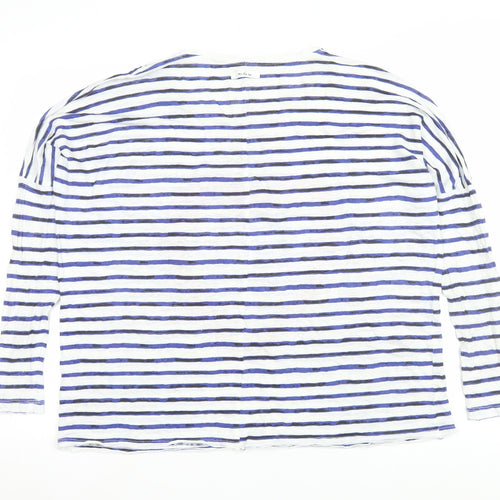 The Hip Tee Womens Multicoloured Striped Linen Long Sleeve T-Shirt Size L