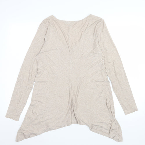 Pure Collection Women’s Beige Long Sleeve V-Neck Tunic Blouse Size 12