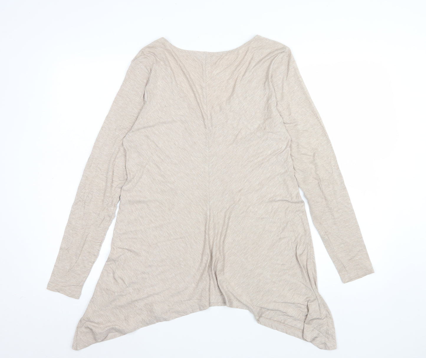 Pure Collection Women’s Beige Long Sleeve V-Neck Tunic Blouse Size 12