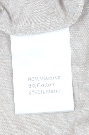 Pure Collection Women’s Beige Long Sleeve V-Neck Tunic Blouse Size 12