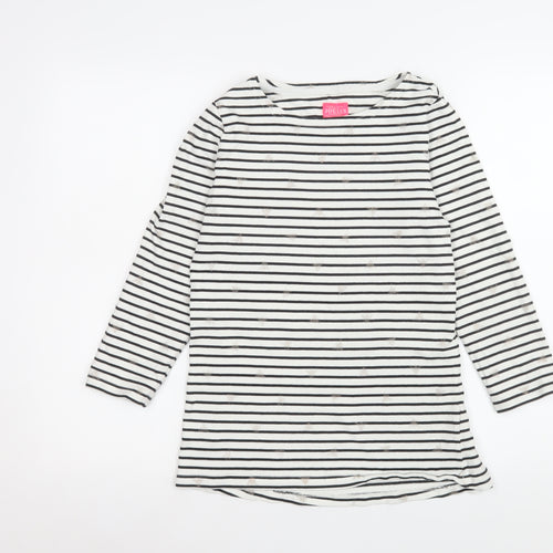 Joules Womens Black White Striped Long Sleeve Cotton Top UK 10