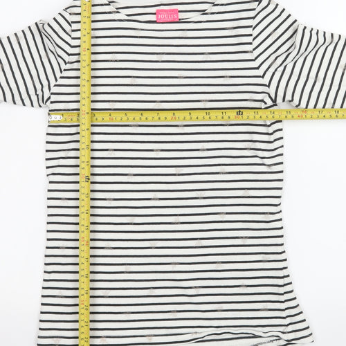 Joules Womens Black White Striped Long Sleeve Cotton Top UK 10