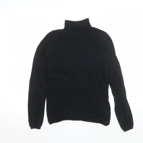 GAP Women Black Small Roll Neck Long Sleeve Jersey Top