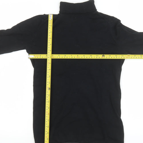 GAP Women Black Small Roll Neck Long Sleeve Jersey Top
