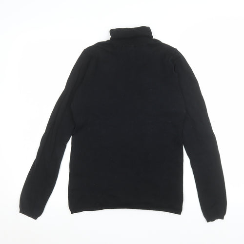 GAP Women Black Small Roll Neck Long Sleeve Jersey Top