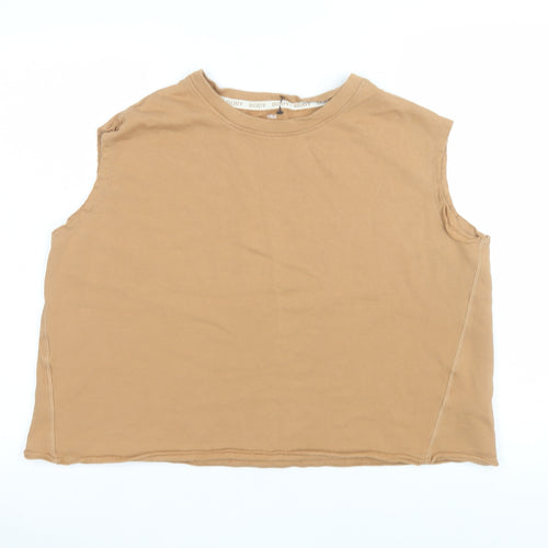 Marks and Spencer Women’s Beige Cotton Sleeveless Tank Top Size 16