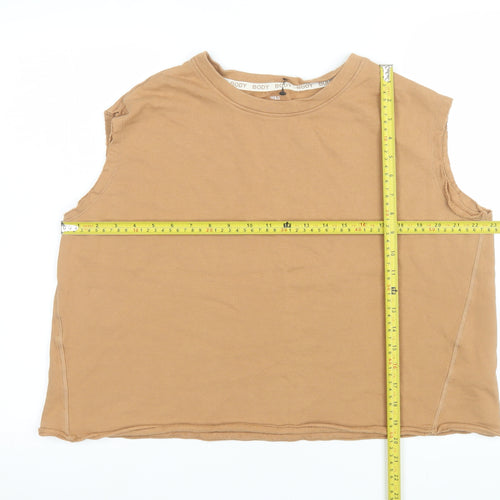 Marks and Spencer Women’s Beige Cotton Sleeveless Tank Top Size 16