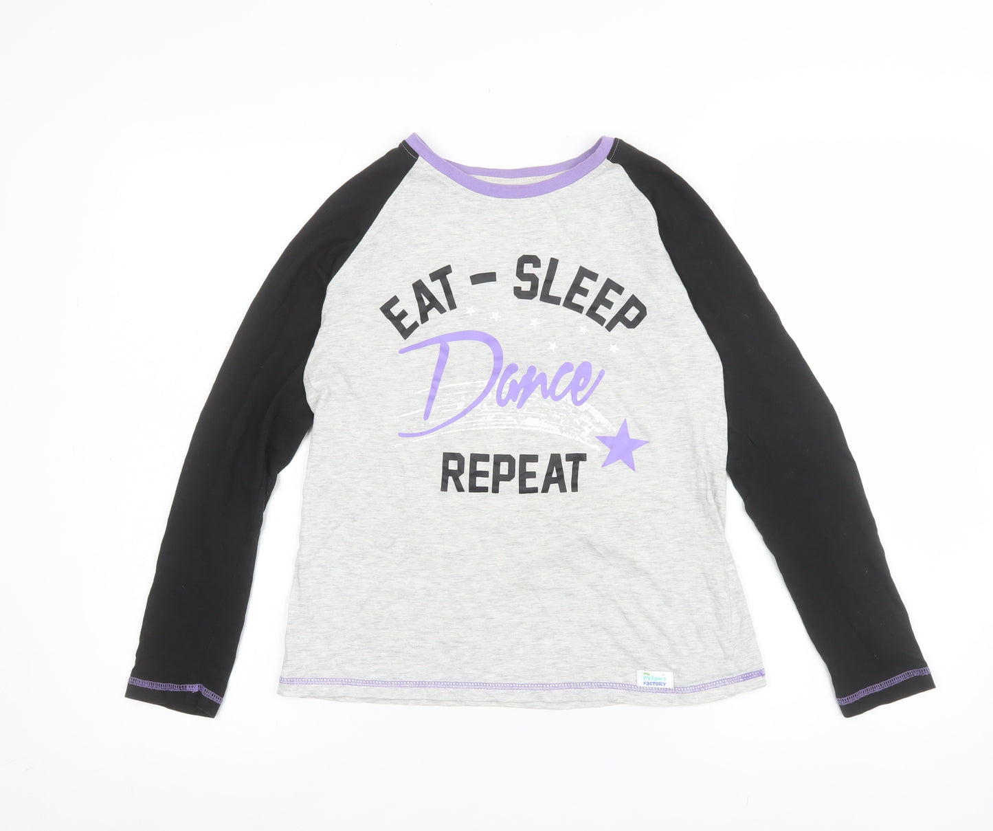 The Pyjama Factory Girls Grey Long Sleeve Dance Pyjama Top 11-12 Years