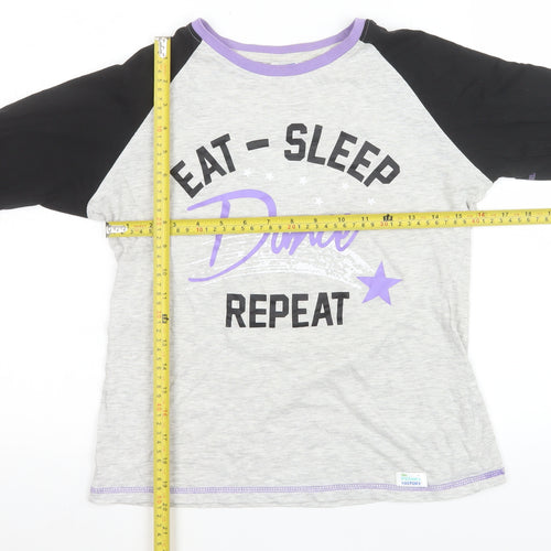 The Pyjama Factory Girls Grey Long Sleeve Dance Pyjama Top 11-12 Years