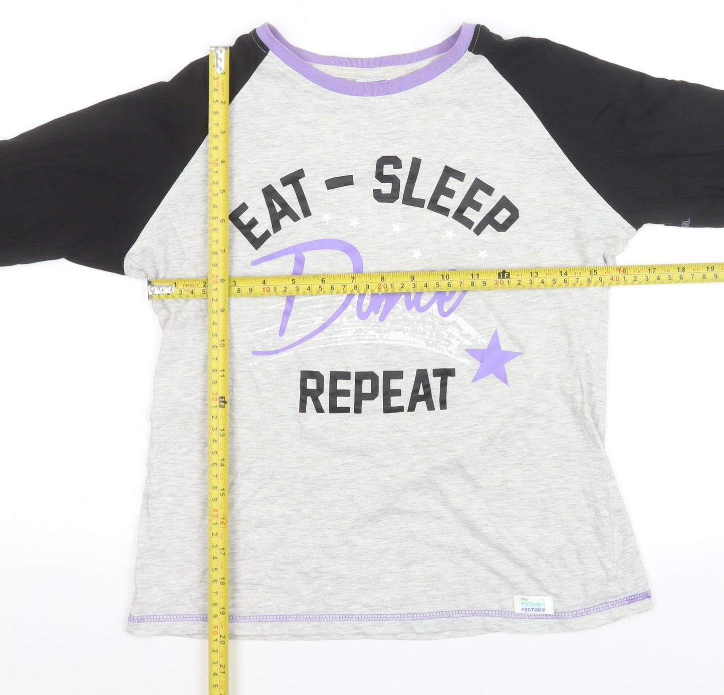 The Pyjama Factory Girls Grey Long Sleeve Dance Pyjama Top 11-12 Years