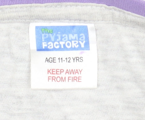 The Pyjama Factory Girls Grey Long Sleeve Dance Pyjama Top 11-12 Years
