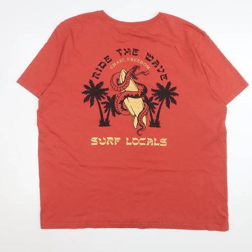 Tu Men’s Red Surf Locals Graphic T-Shirt 2XL Cotton Tee