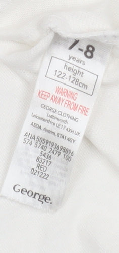 George Boys White Pokémon Graphic T-Shirt 7-8 Years Short Sleeve Cotton