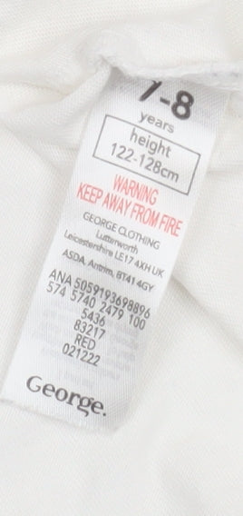 George Boys White Pokémon Graphic T-Shirt 7-8 Years Short Sleeve Cotton