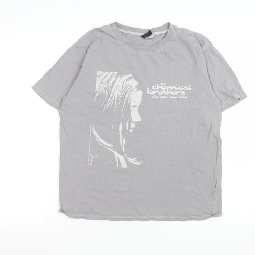 H&M Divided Womens Grey Music Graphic T-Shirt XS