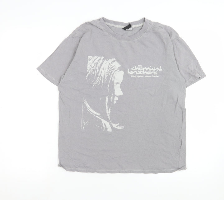 H&M Divided Womens Grey Music Graphic T-Shirt XS