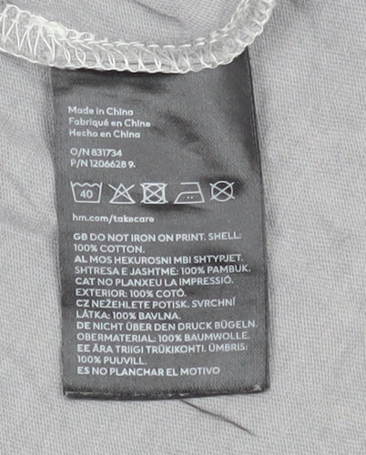 H&M Divided Womens Grey Music Graphic T-Shirt XS
