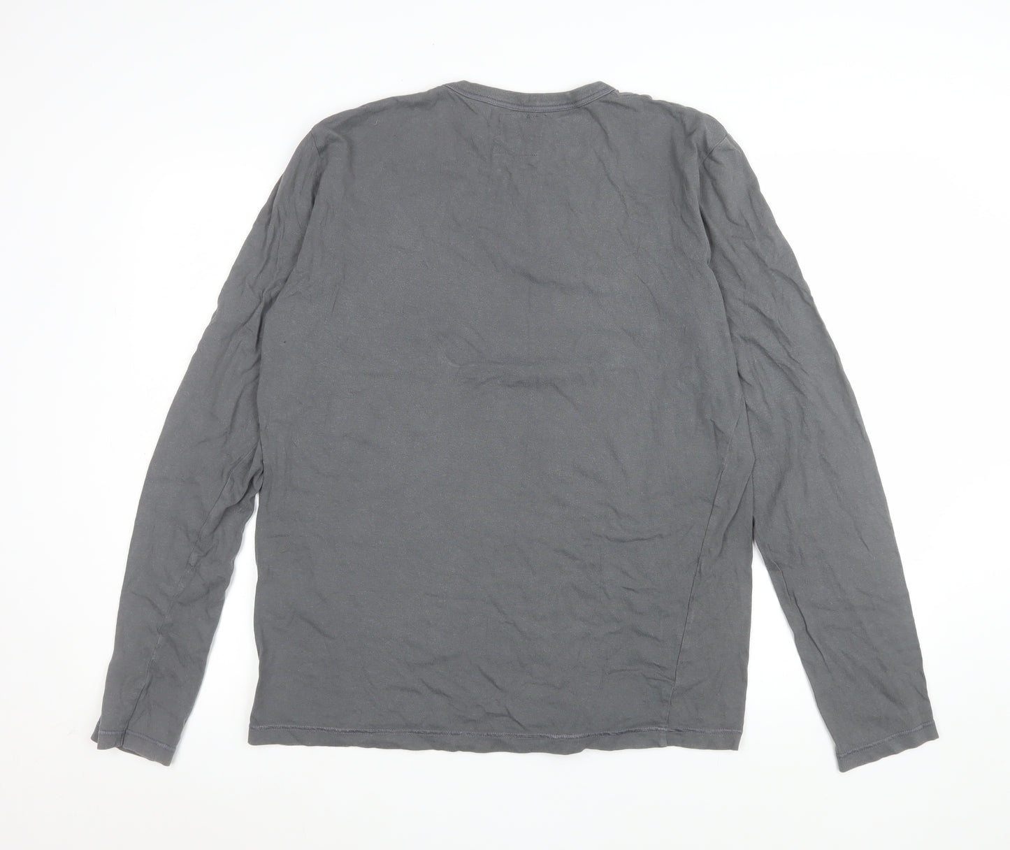 Decathlon Women Grey Long Sleeve Basic Cotton T-Shirt XL