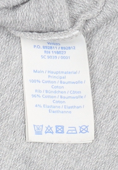 Boden Women Grey T-Shirt Dress Size 14 Cotton Long Sleeve Casual