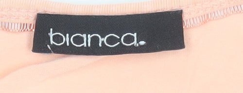 Bianca Womens Pink Rhinestone Long Sleeve Scoop Neck T-Shirt Size 10