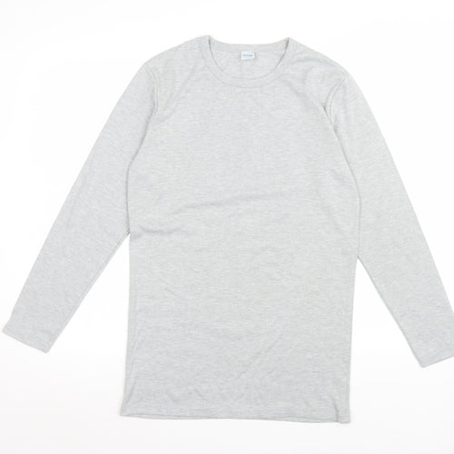 CARLYPS Women’s Grey Long Sleeve Basic Knit T-Shirt Size L