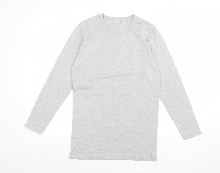 CARLYPS Women’s Grey Long Sleeve Basic Knit T-Shirt Size L