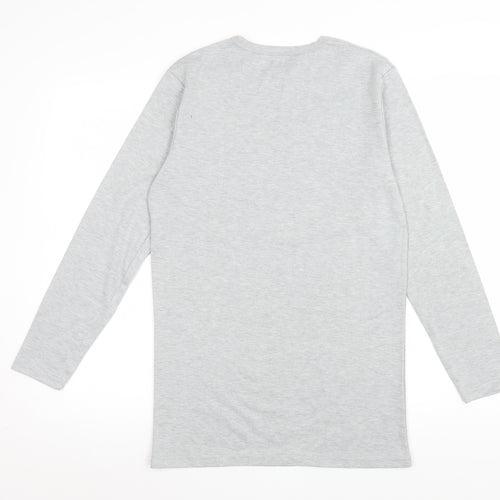 CARLYPS Women’s Grey Long Sleeve Basic Knit T-Shirt Size L