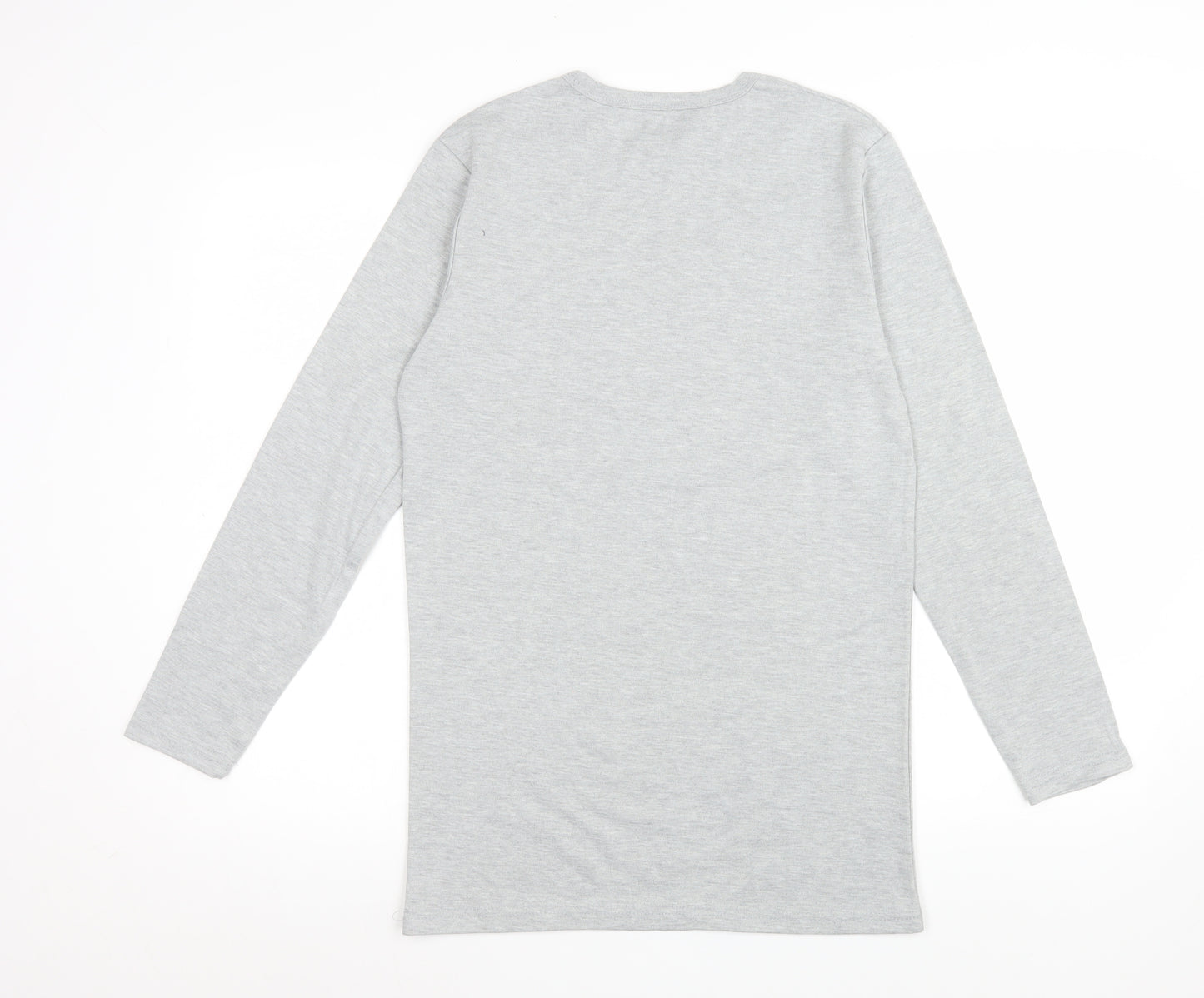 CARLYPS Women’s Grey Long Sleeve Basic Knit T-Shirt Size L