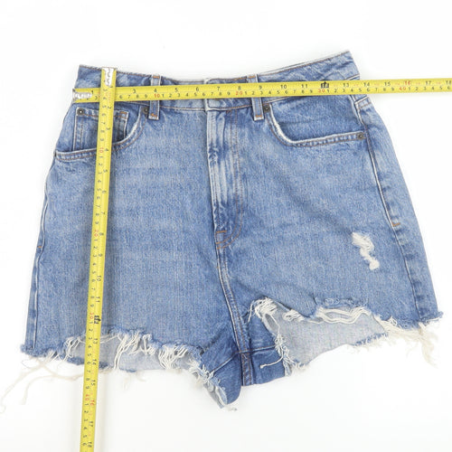 New Look Dahlia Women's Blue Size 10 Super High Waist Denim Shorts