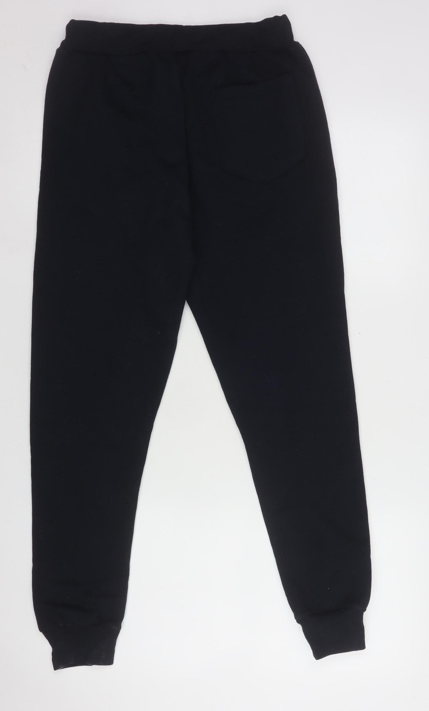 A London Men's Black Jogger Trousers Small Cotton Blend Drawstring
