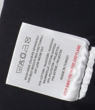 A London Men's Black Jogger Trousers Small Cotton Blend Drawstring