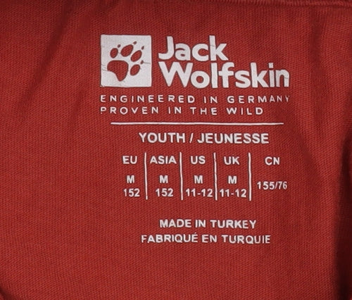 Jack Wolfskin Boys Red & Black Pullover Hoodie Size 11-12 Years Cotton