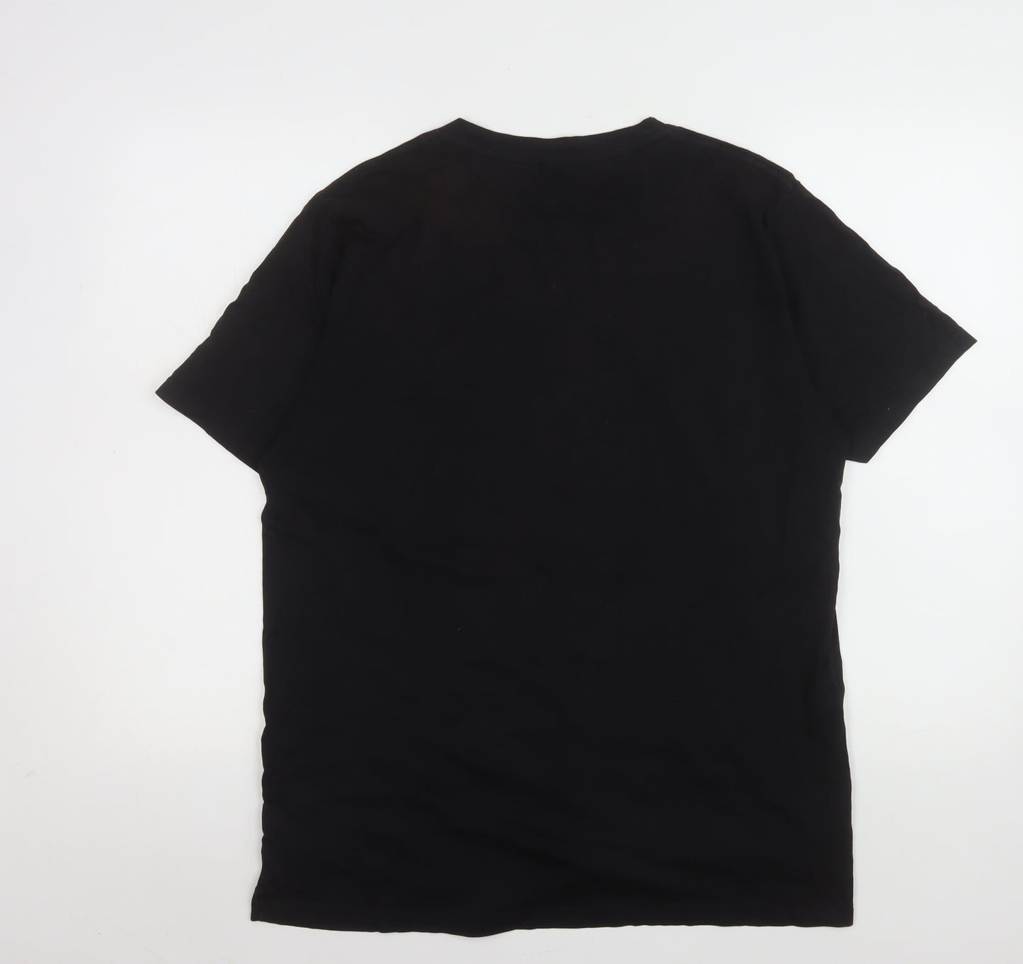 Earth Positive Men's Black Rainbow Penguin T-Shirt L Cotton Eco-Friendly