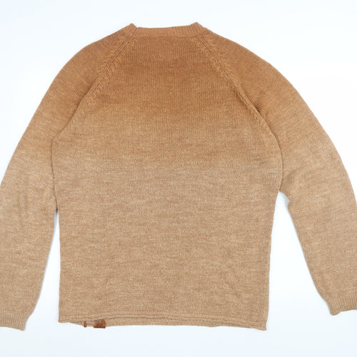 Diesel Men’s Beige Cotton Acrylic XL Crew Neck Jumper