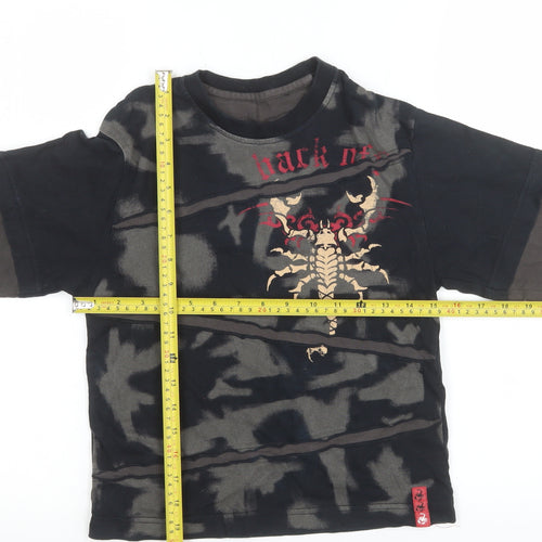 Marks and Spencer Boys Black Long Sleeve Scorpion Graphic T-Shirt 6-7 Years