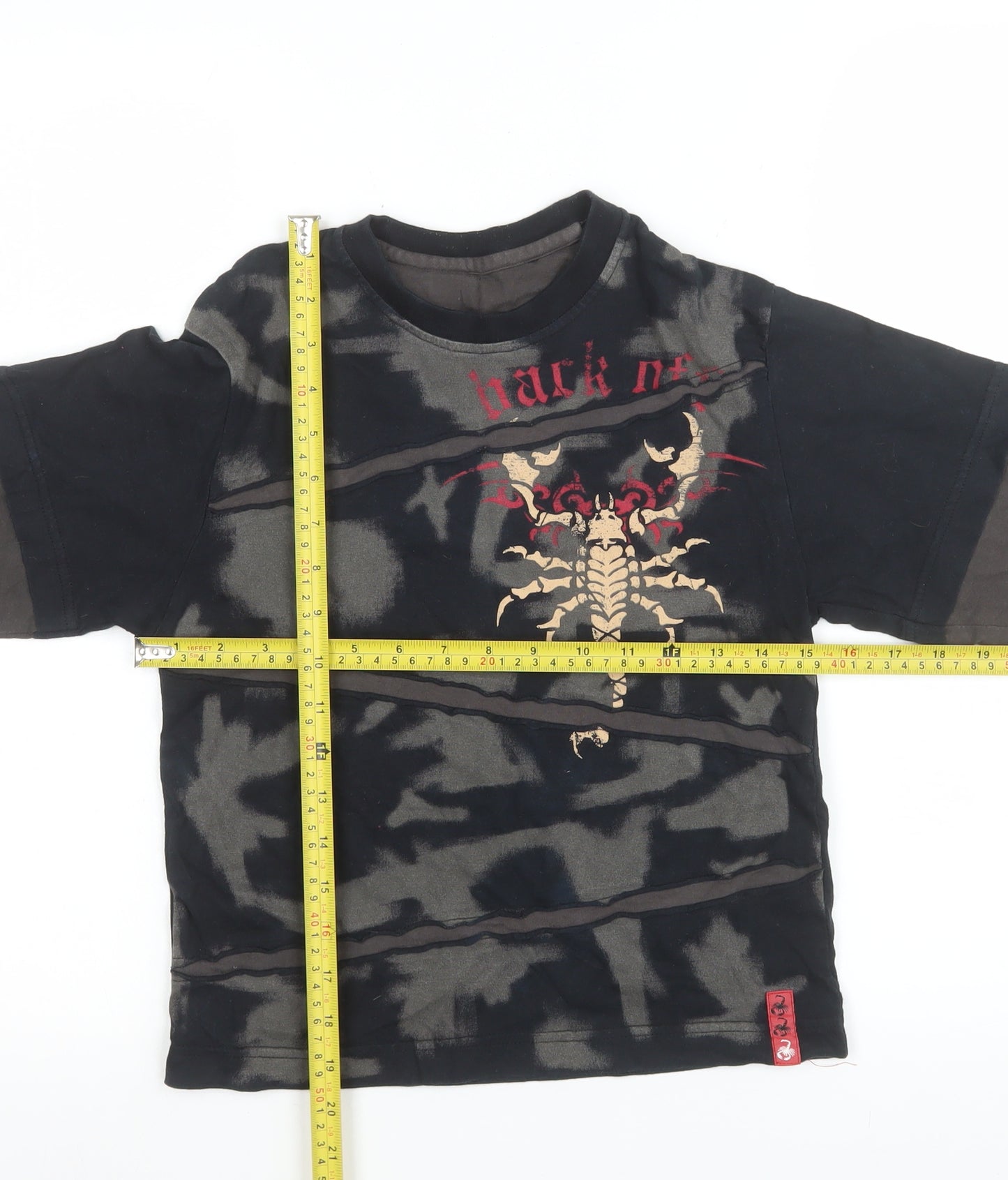Marks and Spencer Boys Black Long Sleeve Scorpion Graphic T-Shirt 6-7 Years