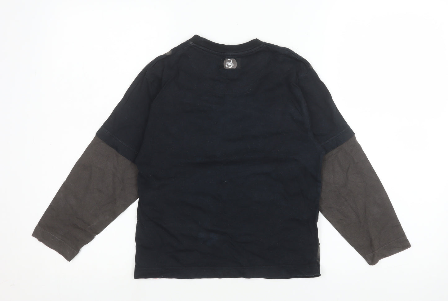 Marks and Spencer Boys Black Long Sleeve Scorpion Graphic T-Shirt 6-7 Years