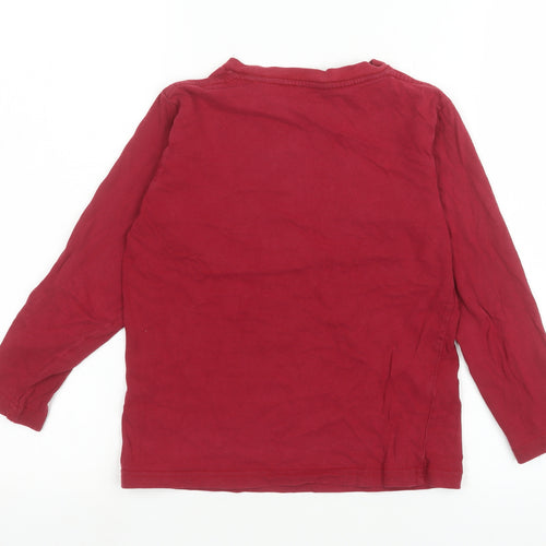GapKids Boys Red Bear Graphic Long Sleeve Cotton T-Shirt 8 Years