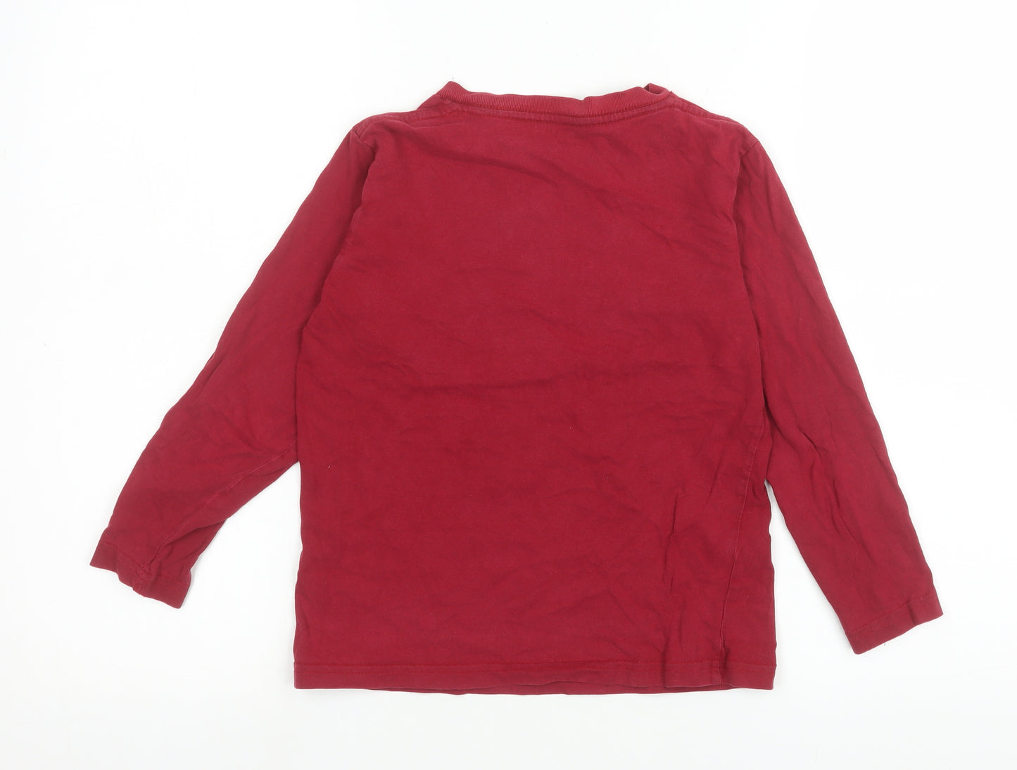 GapKids Boys Red Bear Graphic Long Sleeve Cotton T-Shirt 8 Years