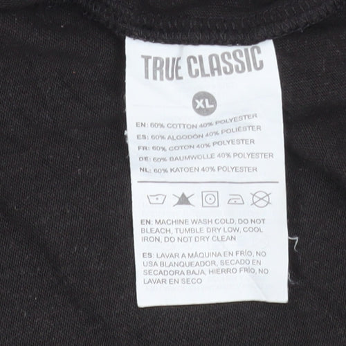 True Classic Men's Black XL Crew Neck Short Sleeve T-Shirt