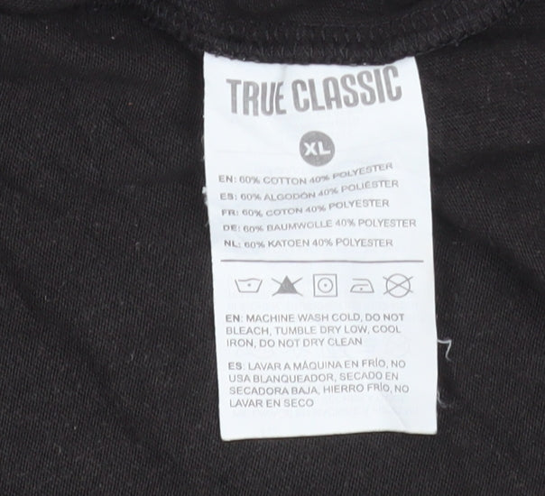 True Classic Men's Black XL Crew Neck Short Sleeve T-Shirt