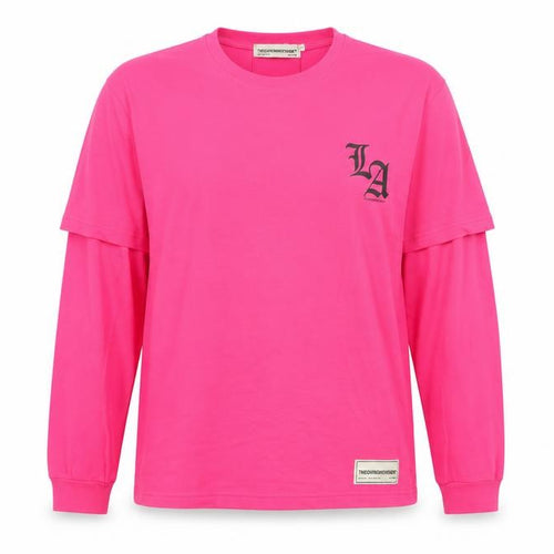 The Giving Movement Women’s Pink Long Sleeve Cotton T-Shirt L Los Angeles Print