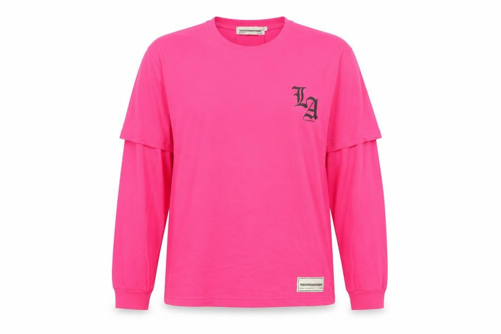 The Giving Movement Women’s Pink Long Sleeve Cotton T-Shirt L Los Angeles Print