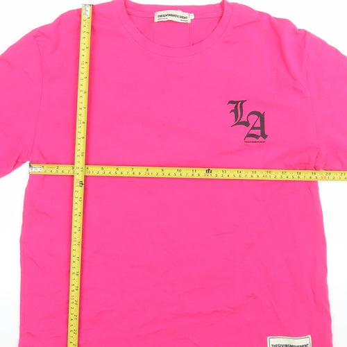 The Giving Movement Women’s Pink Long Sleeve Cotton T-Shirt L Los Angeles Print