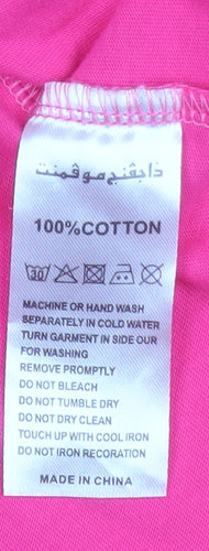 The Giving Movement Women’s Pink Long Sleeve Cotton T-Shirt L Los Angeles Print