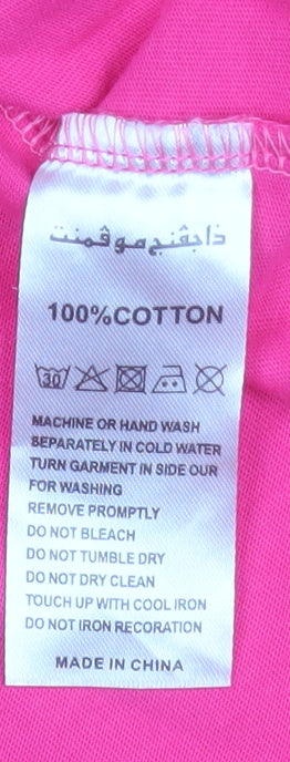 The Giving Movement Women’s Pink Long Sleeve Cotton T-Shirt L Los Angeles Print